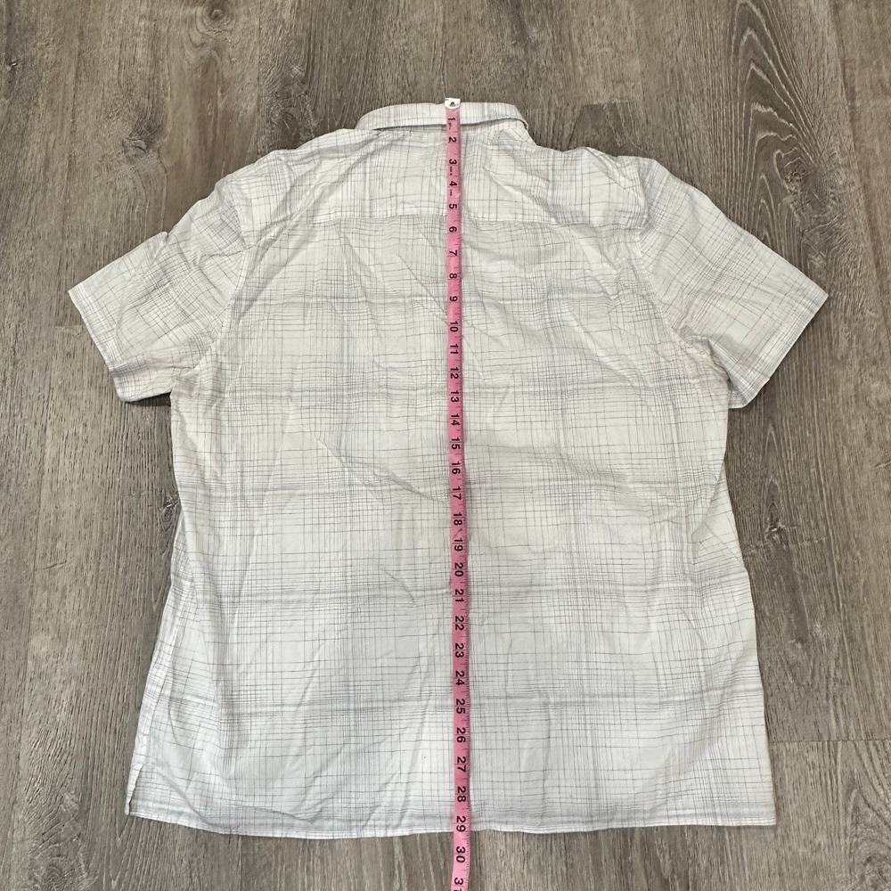 Calvin Klein Shirt Mens Shirt‎ XL White Plaid Casual Short Sleeve Cotton Shirt - Picture 8 of 9